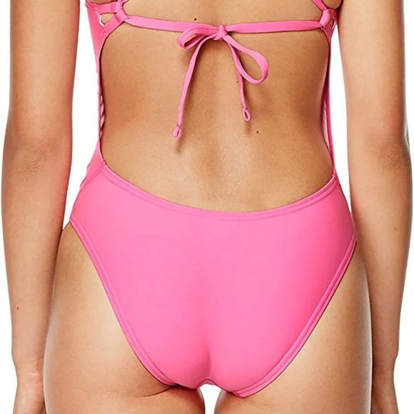 Speedo Size 22 Women's One Piece Tie-Back Athletic Swim Suit *PINK* - Picture 4 of 5